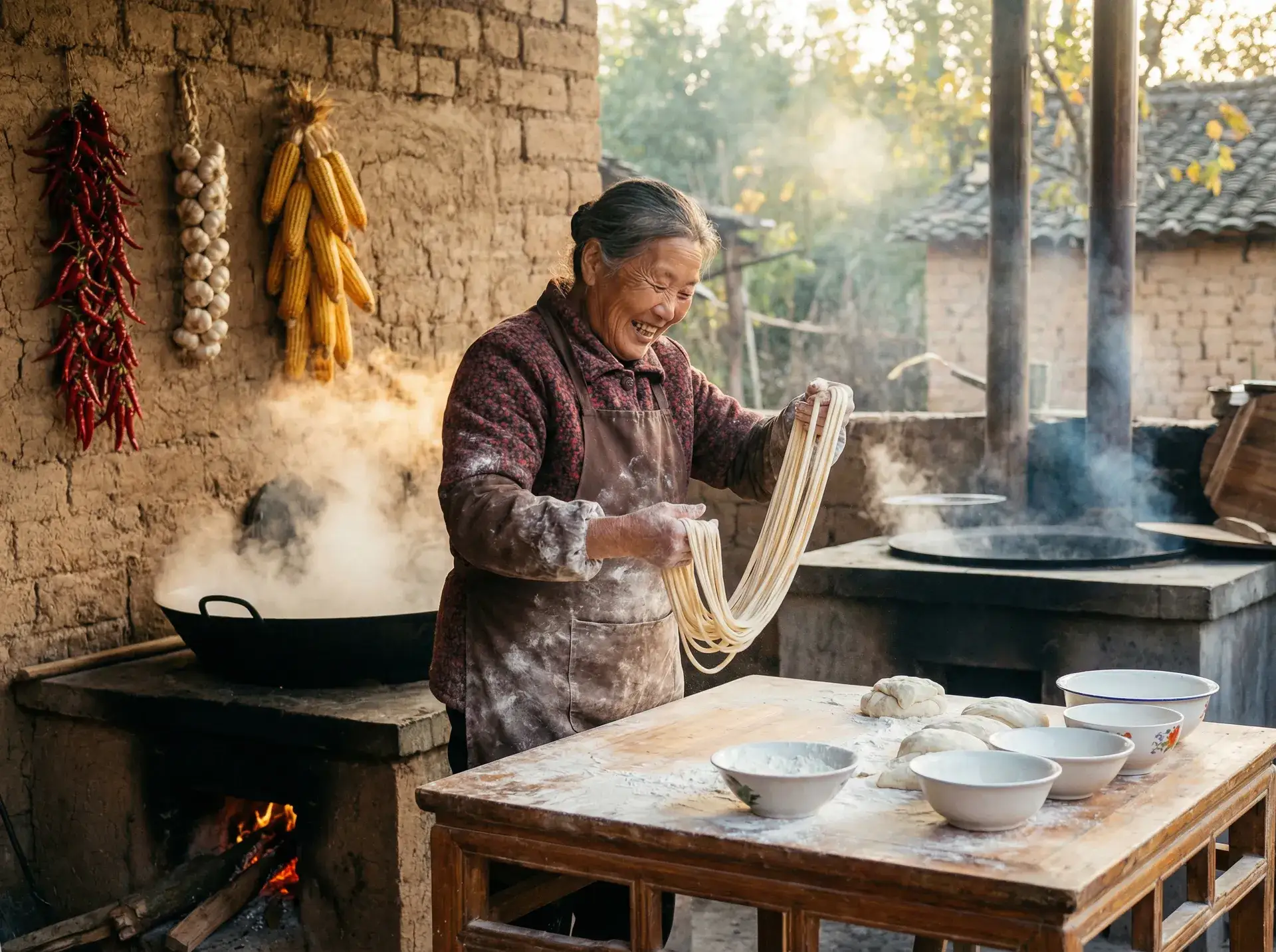 农家大嫂手擀面 - 泰剧你是我心中的太阳 乡村美食